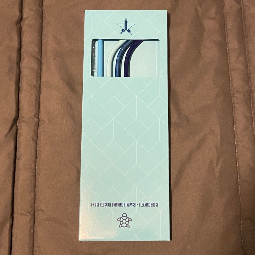 Jeffree Star blue metal straw pack